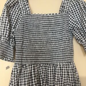 Chic Black and White Checkered Midi Dress